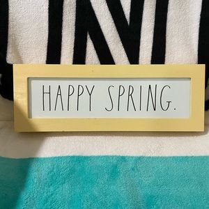 Rae Dunn yellow Happy spring sign